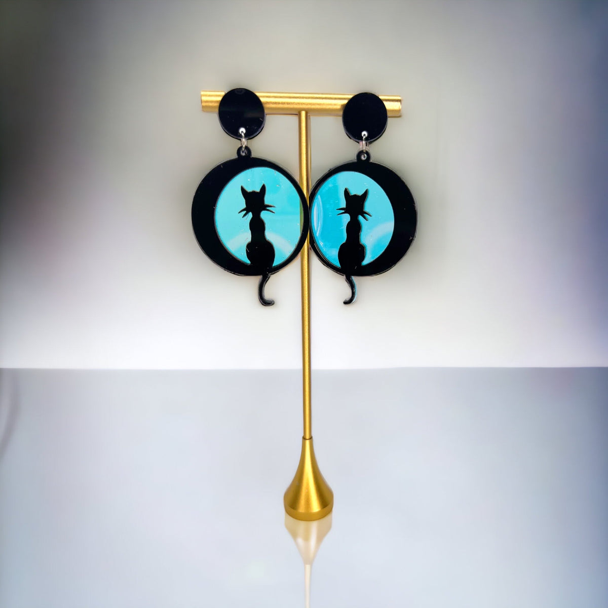 Enchant Your Look with Cat and Moon Earrings - Perfect for Halloween!