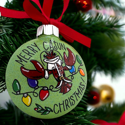 Unique Cajun Christmas Ornament - Merry Holiday Decor - Hand-Painted & Personalized