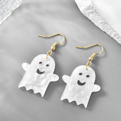 Ghost Earrings - Halloween Accessories , Halloween Earrings, White Ghost, Ghost Accessories, Halloween Teacher - Rhythms of Grace Creative