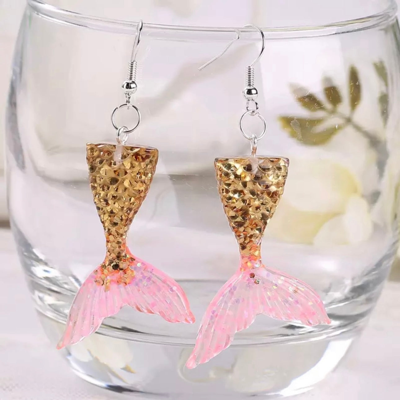 Mermaid Tail Magic – Glittery Earrings in 3 Splashy Colors! ✨