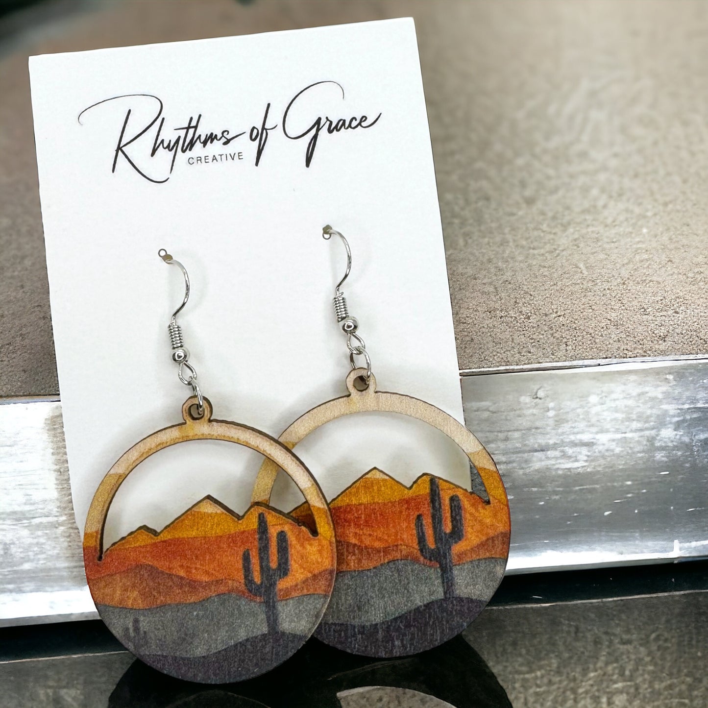 Stunning Western Dangle Earrings – Handcrafted Boho Style, Stainless Steel & Wood