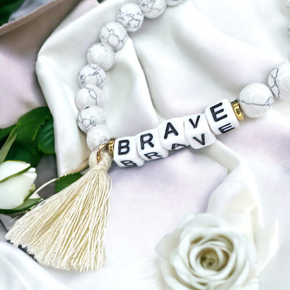 Tassel Charm “Brave” Beaded Bracelet – Your New Favorite Accessory!