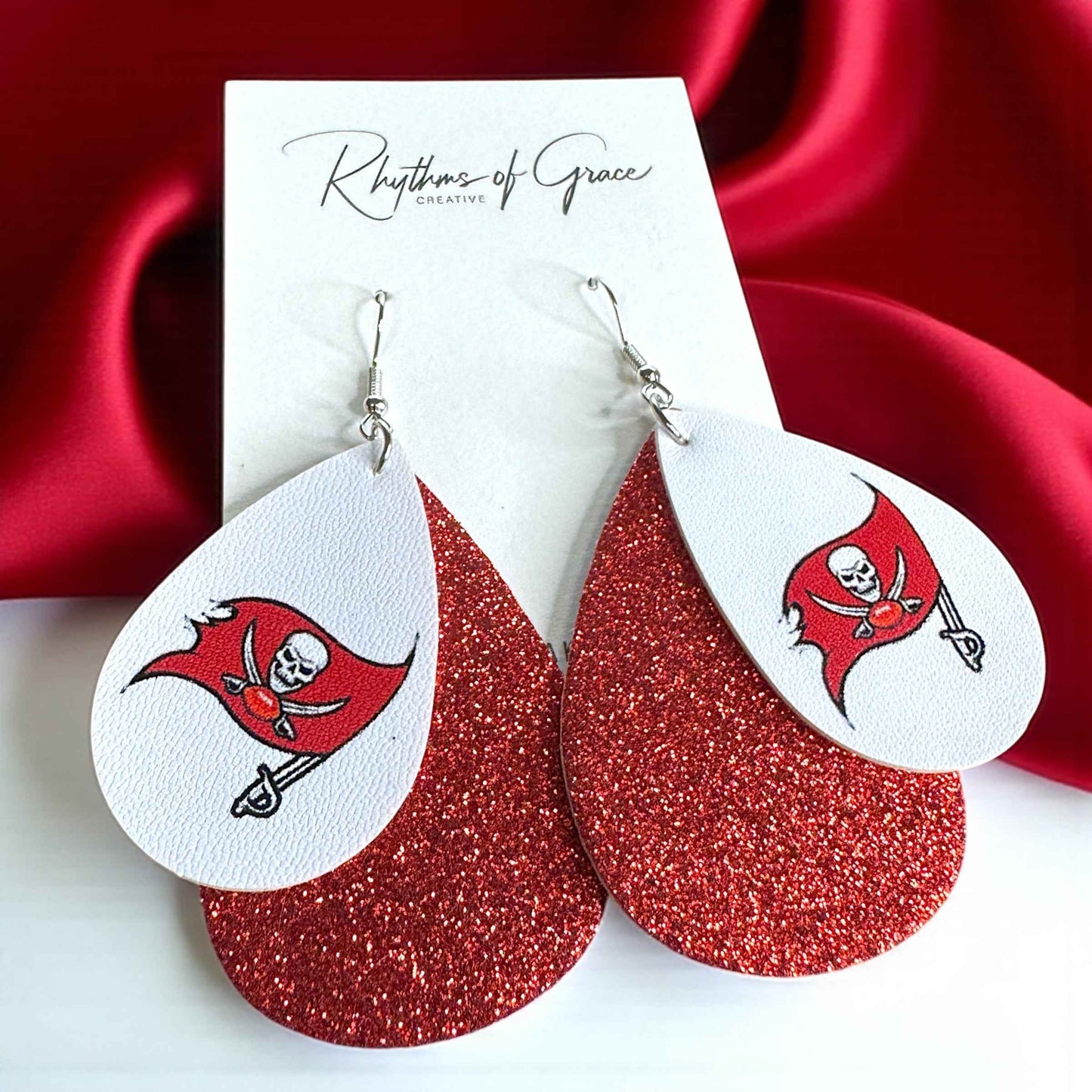 Touchdown Style: Tampa Bay Buccaneers Dangle Earrings for Fashionable Fans!