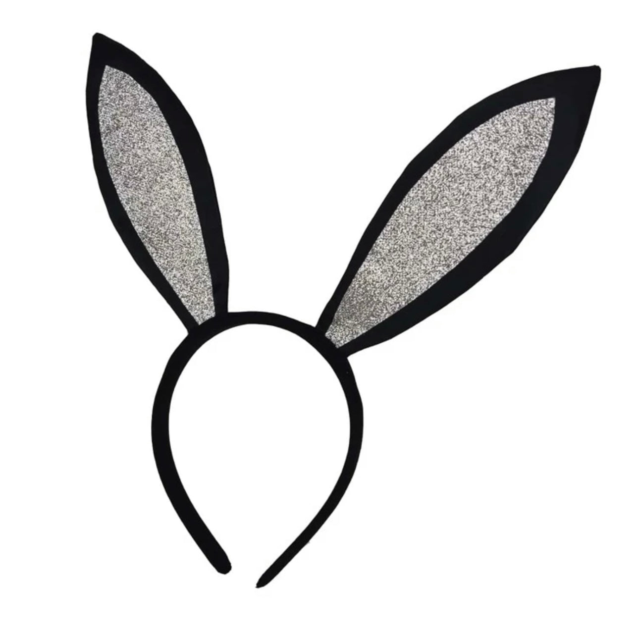Bunny Bliss: Black and Silver Bunny Ears Headband for Playful Adventures! - Rhythms of Grace Creative
