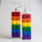 Colorful Love: Rainbow Block Dangle Earrings for Proud Hearts!