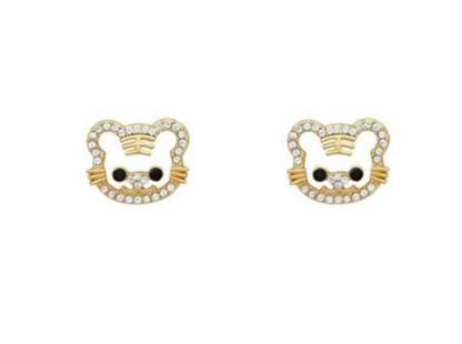 Roar in Style: Rhinestone Tiger Stud Earrings