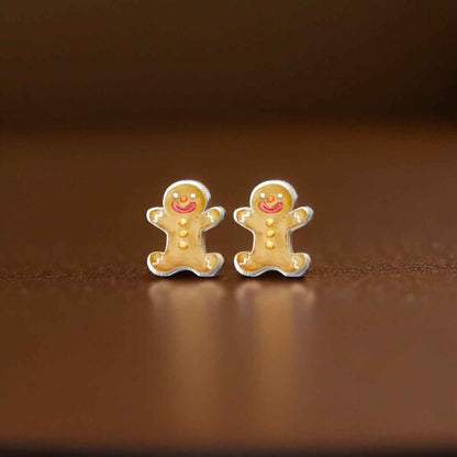 Gingerbread Man Studs - A Sweet Splash of Holiday Cheer! 🎄