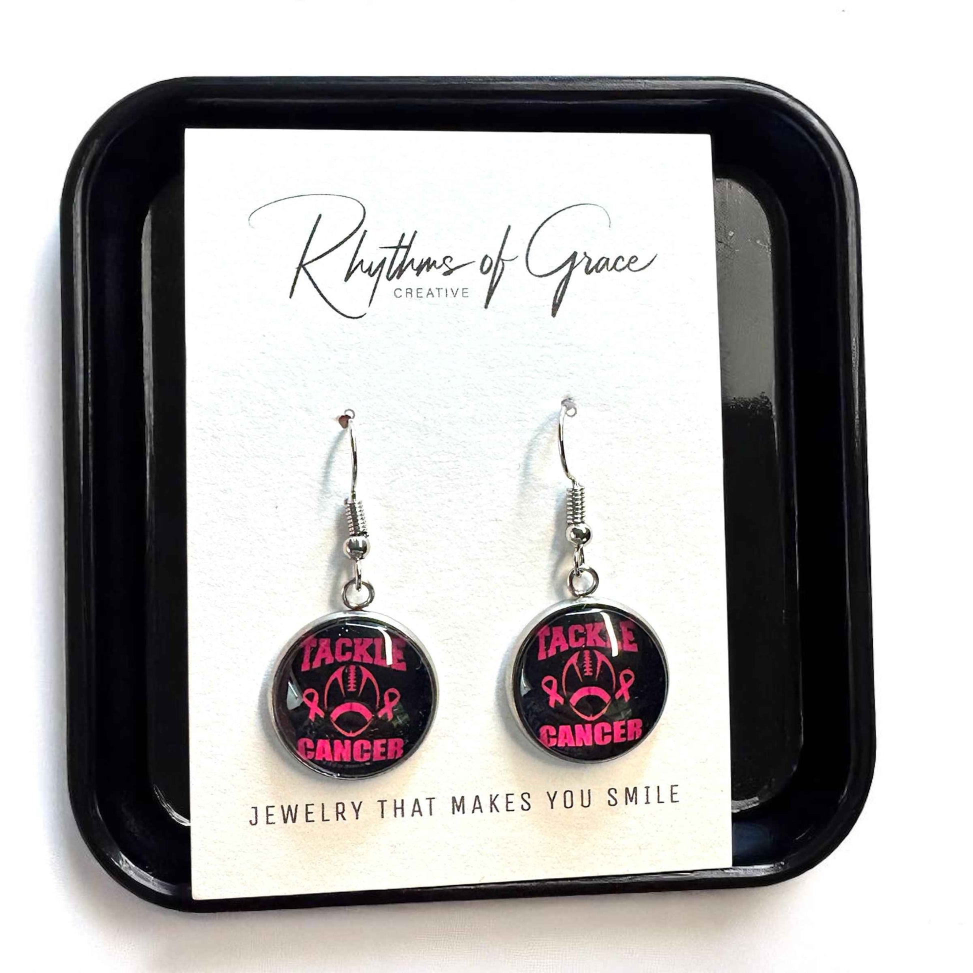 Fight Like a Girl (and Look Fabulous Doing It!) - Breast Cancer Awareness Earrings 💖