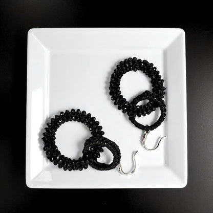 Sparkle and Shine: Stunning Black Beaded Dangle Earrings