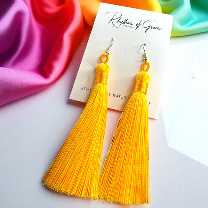 Tassel Power: Colorful Boho Dangle Earrings in 9 Vibrant Shades!