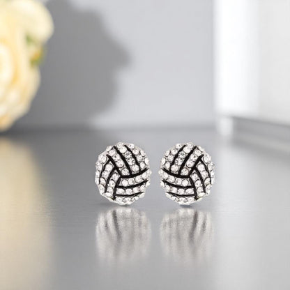 Score Big with Sparkle! Rhinestone Sports Stud Earrings