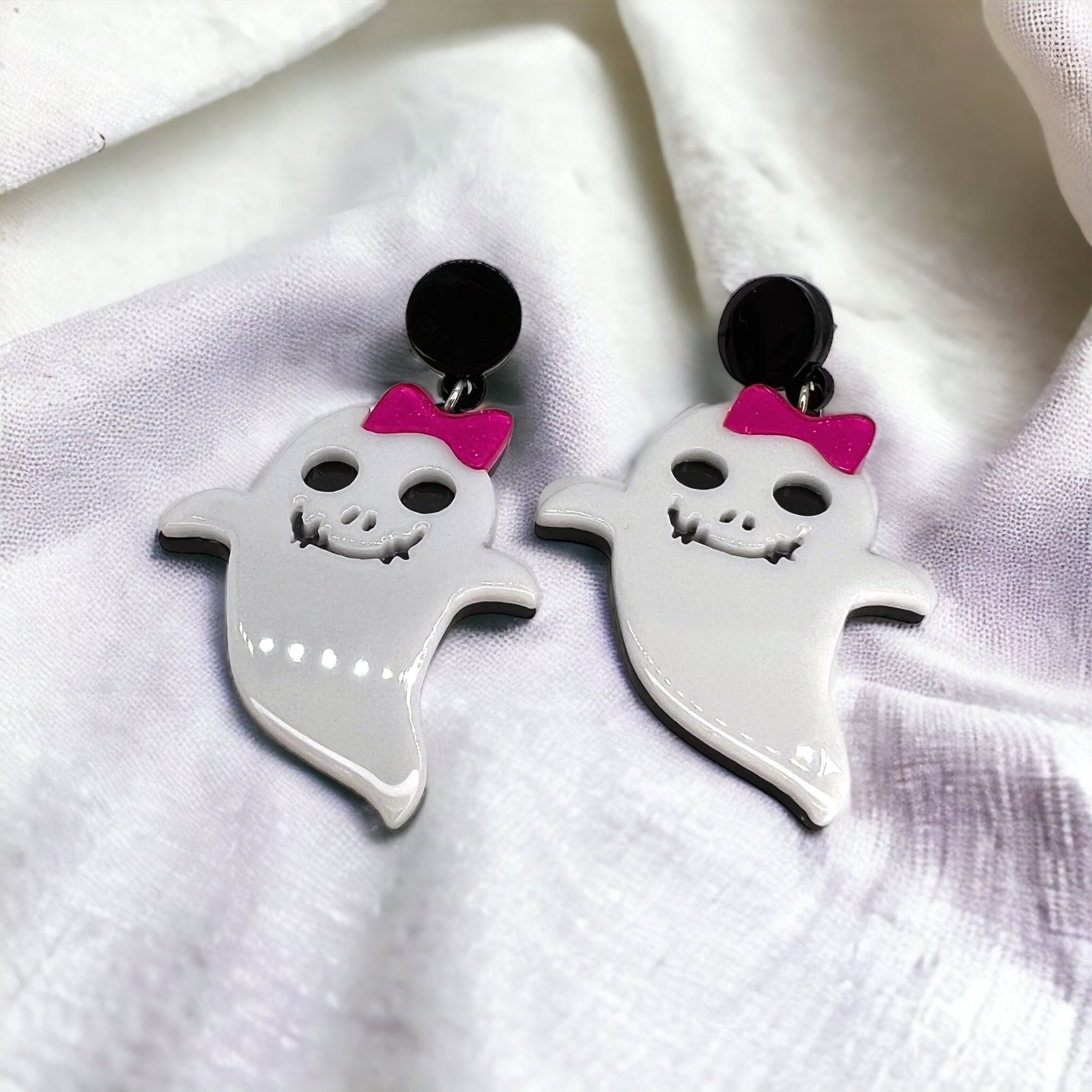 Cute Ghost Earrings - Halloween Earrings, Cute Ghost, Not So Scary, Halloween Earrings, Halloween Costume, Halloween Queen - Rhythms of Grace Creative