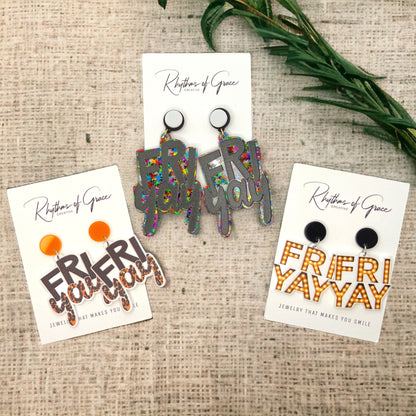 FRIYAY Earrings: Your Weekend Statement Piece! ✨ - Rhythms of Grace Creative