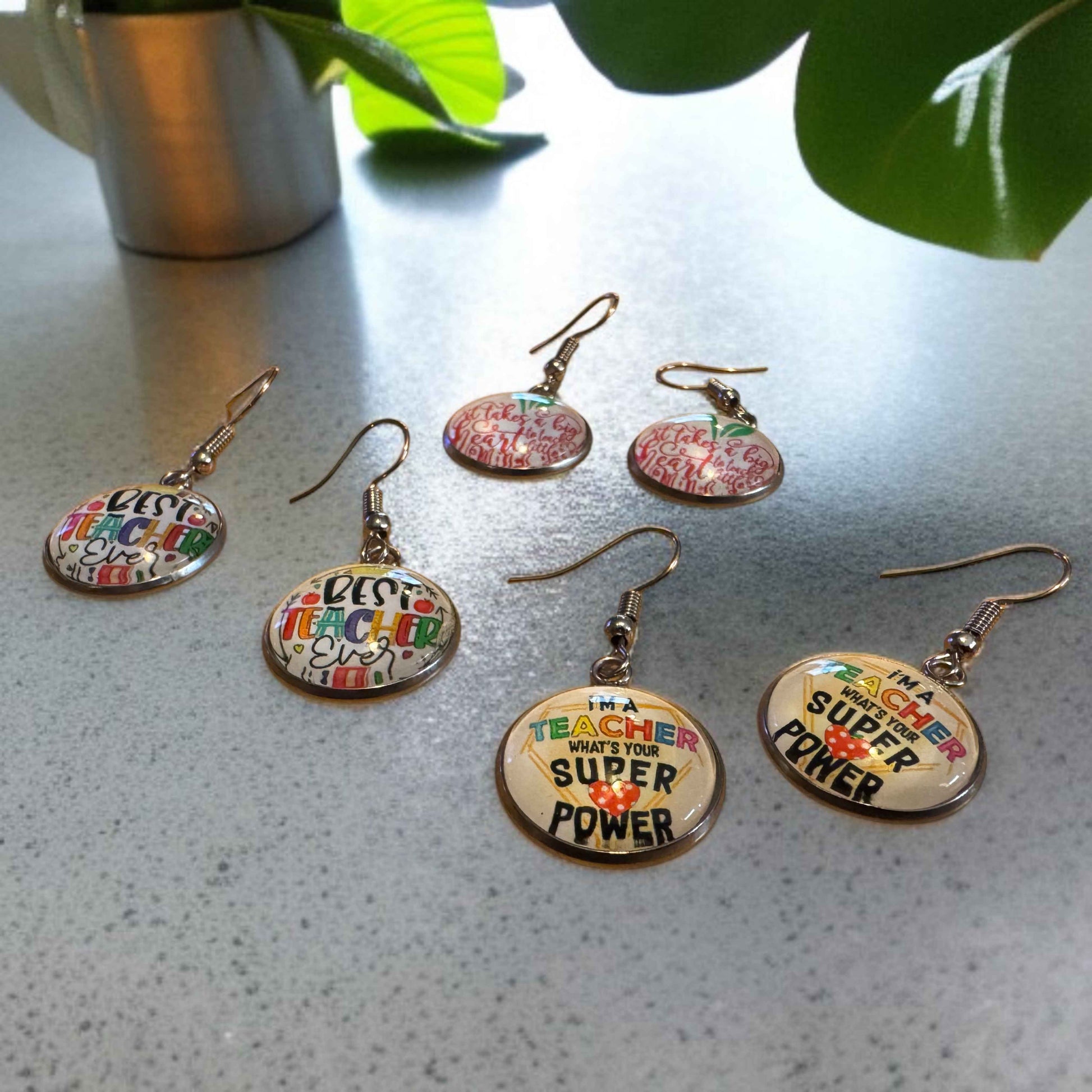 Inspire & Shine with Teacher Cabochon Dangle Earrings!