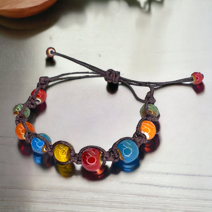Vibrant Vibes: Adjustable Boho Chic Glass Beaded Bracelet!