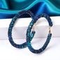 Shimmering Elegance: Blue and Green Glitter Hoops