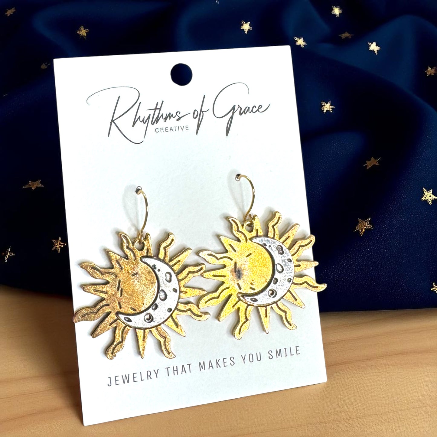 Celestial Earrings: Dance with the Sun and Moon! 🌙☀️ - Rhythms of Grace Creative