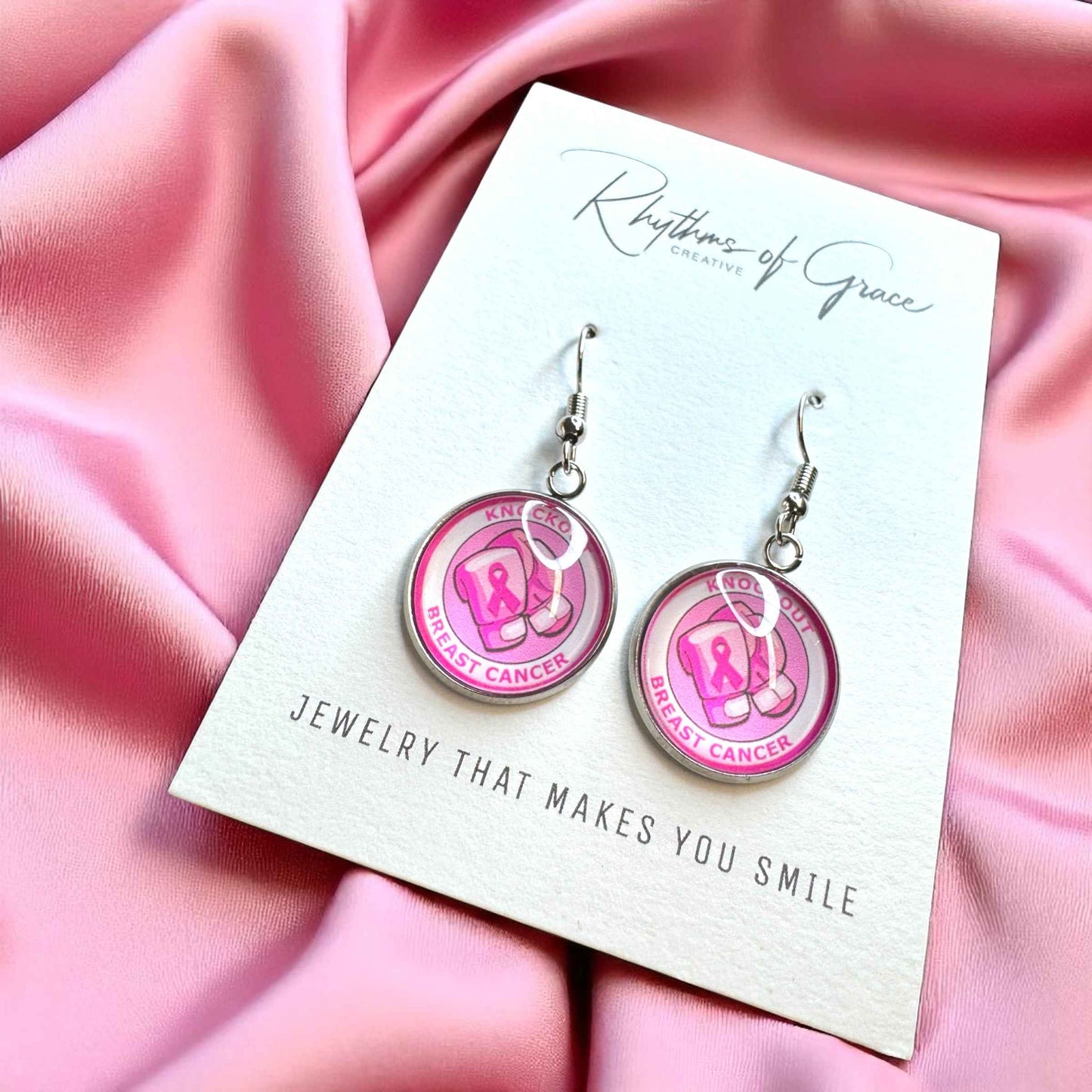 Fight Like a Girl (and Look Fabulous Doing It!) - Breast Cancer Awareness Earrings 💖