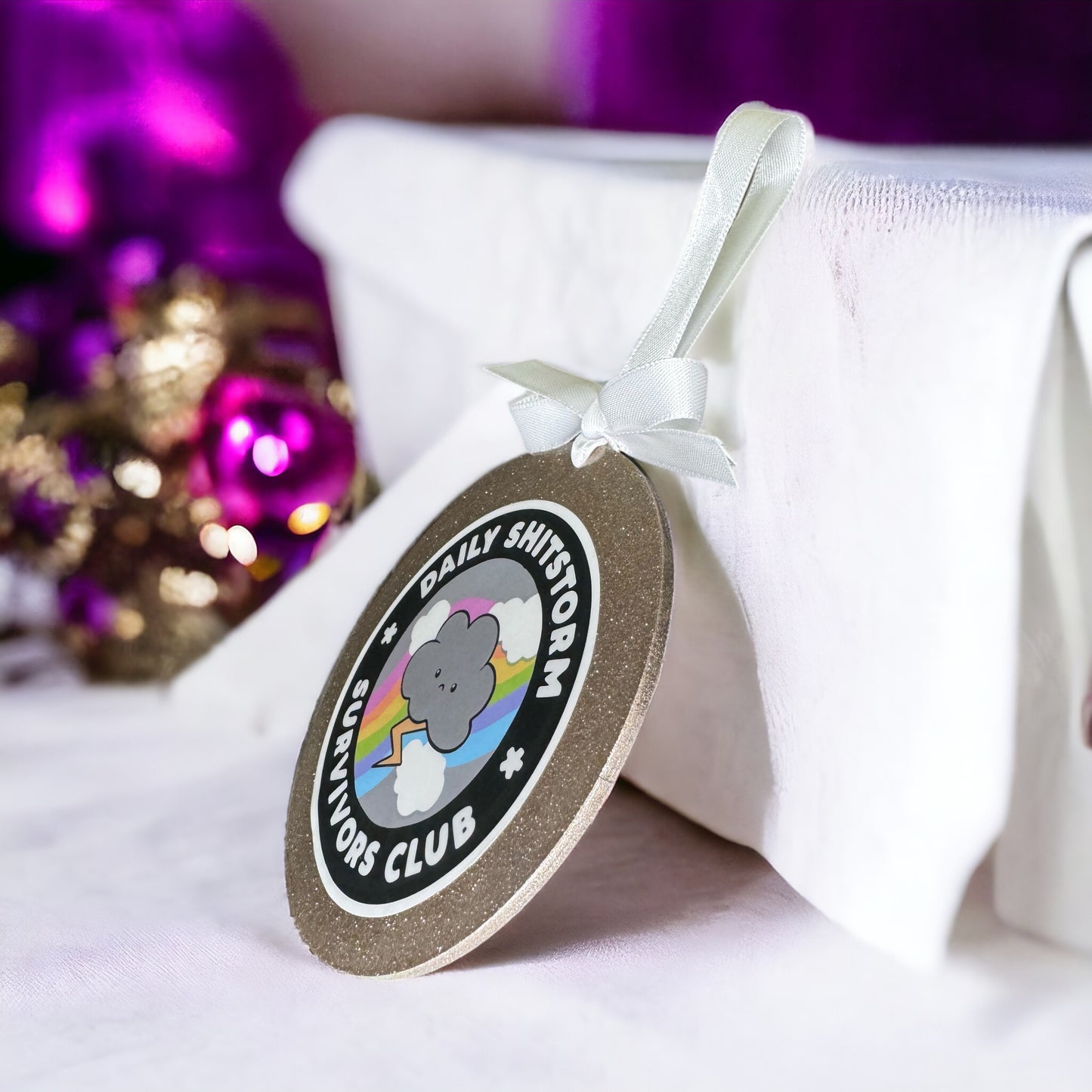 Join the Fun: Daily Shitstorm Survivors Club 2024 Christmas Ornament!