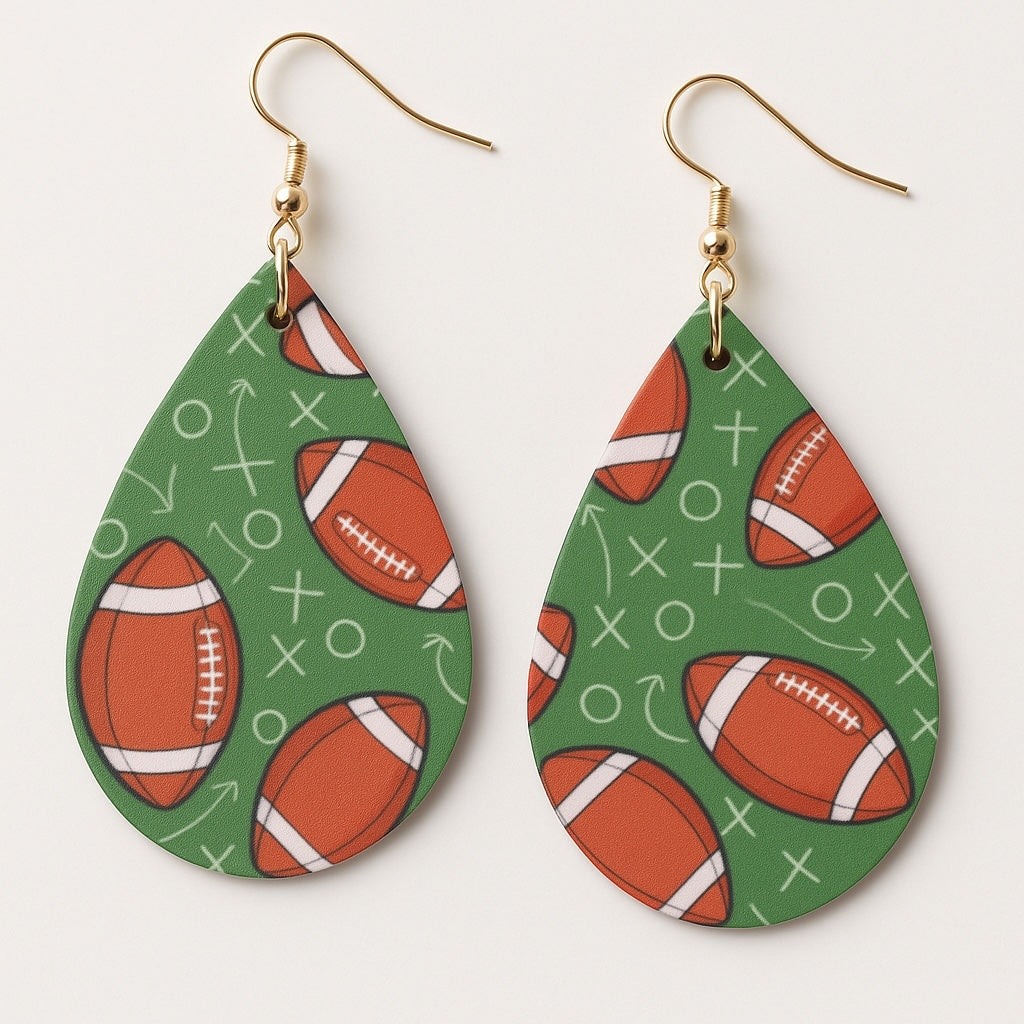 Touchdown Style: Football Playbook Dangle Earrings 🏈