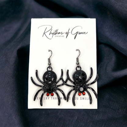 Spook-tacular Spider Dangle Earrings – Your Ultimate Halloween Glam! - Rhythms of Grace Creative