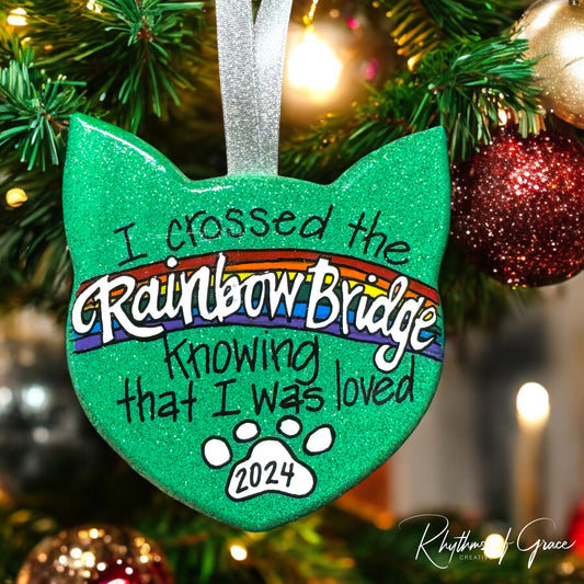 Purr-fect Tribute: Rainbow Bridge Cat Ornament