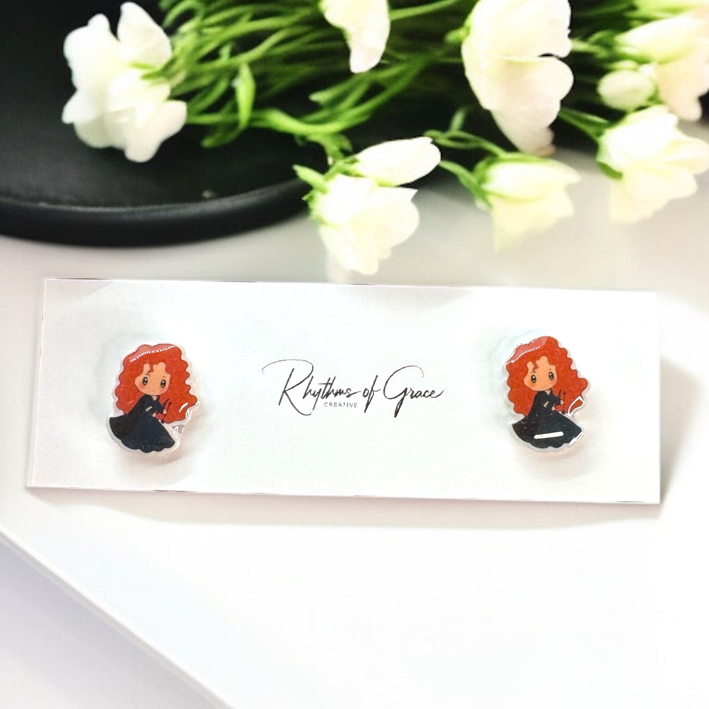 Enchanting Cartoon Princess Stud Earrings - Sparkle Like Royalty! 👑