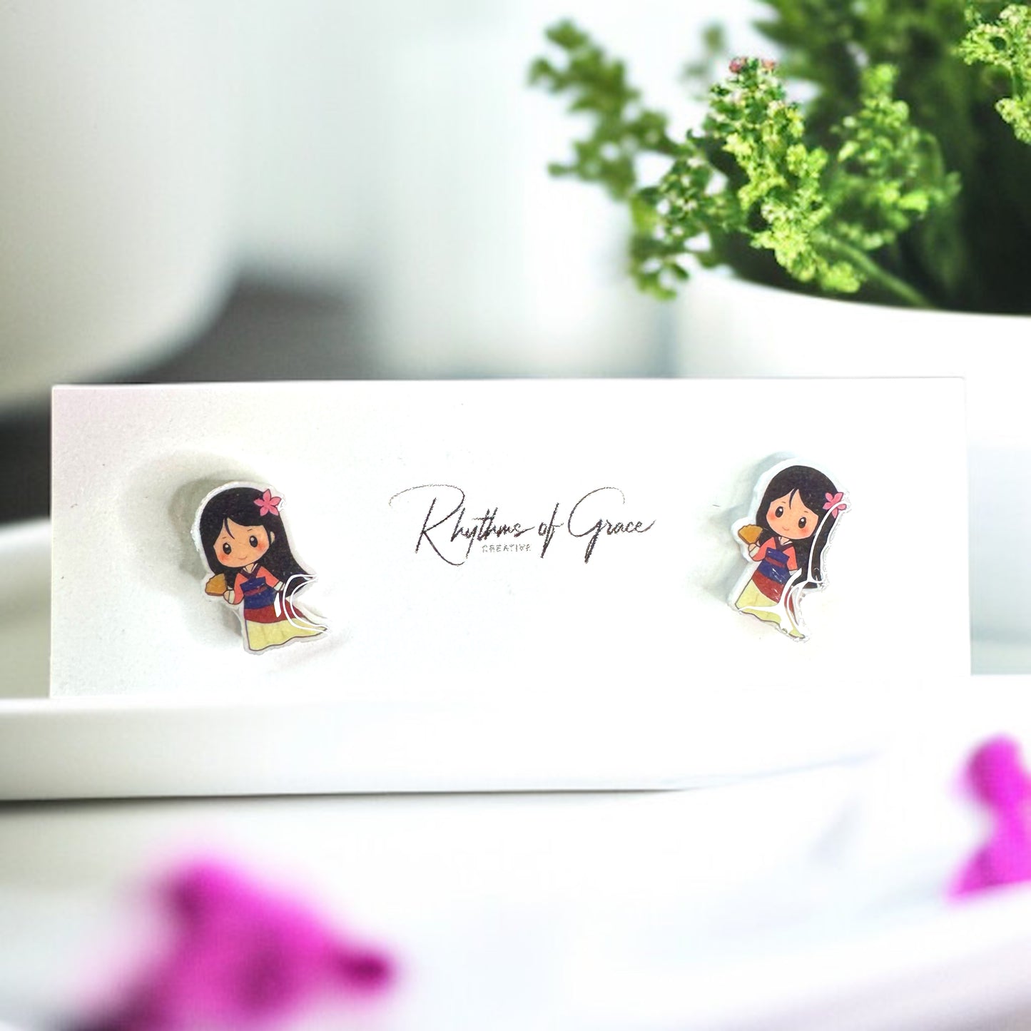 Enchanting Cartoon Princess Stud Earrings - Sparkle Like Royalty! 👑