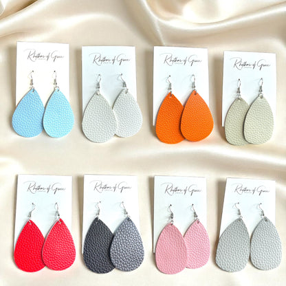 Teardrop Dream Earrings: Colorful Faux Leather Dangles for Every Occasion!