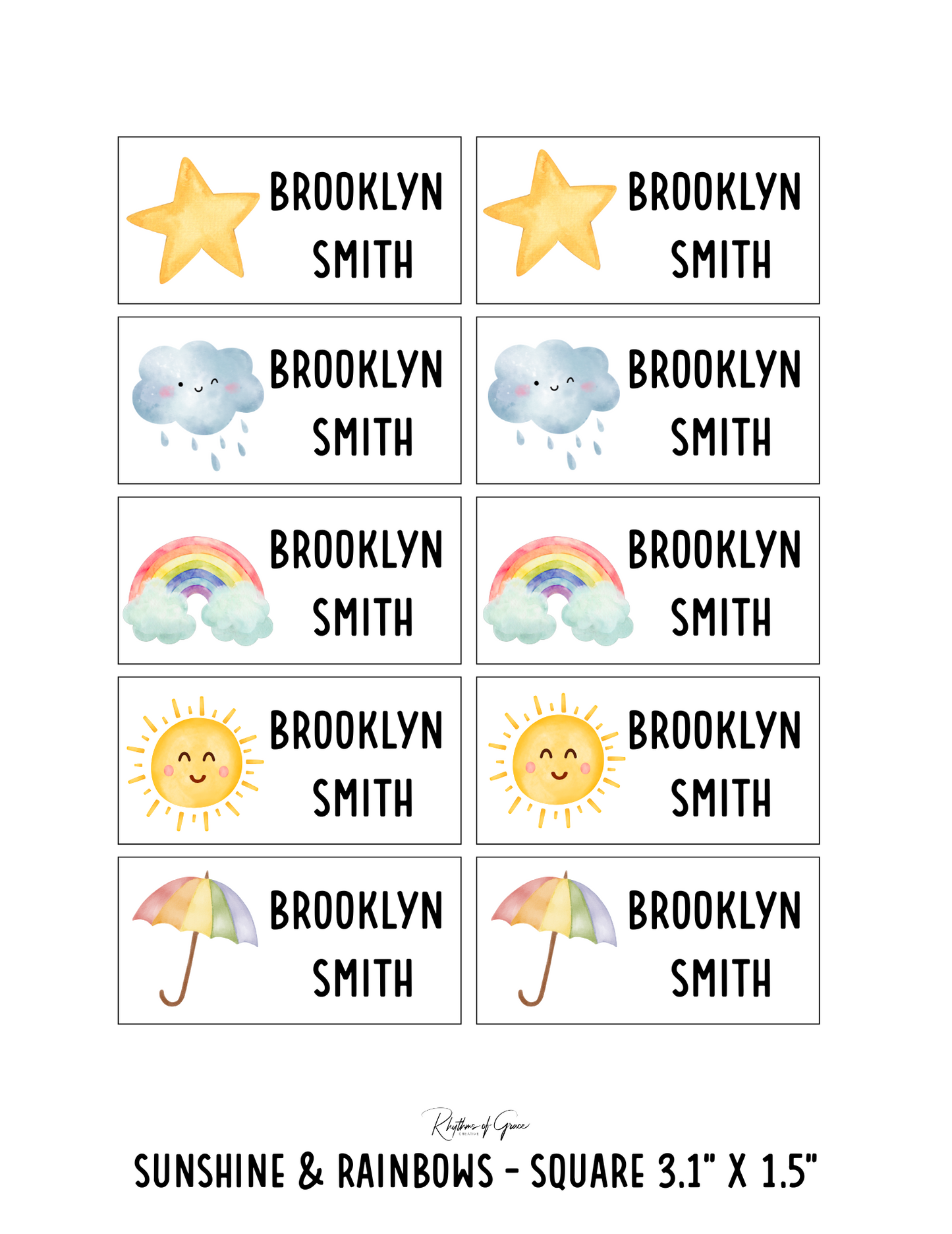 Back to School Personalized Character Labels – Waterproof & Customizable!