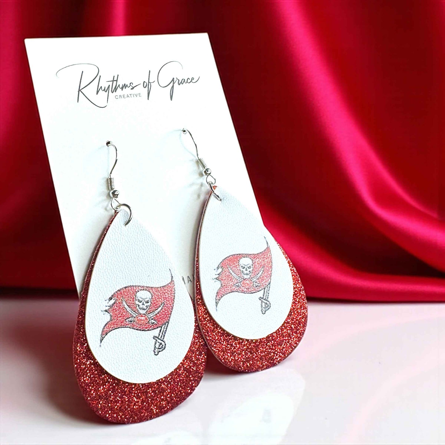 Touchdown Style: Tampa Bay Buccaneers Dangle Earrings for Fashionable Fans!
