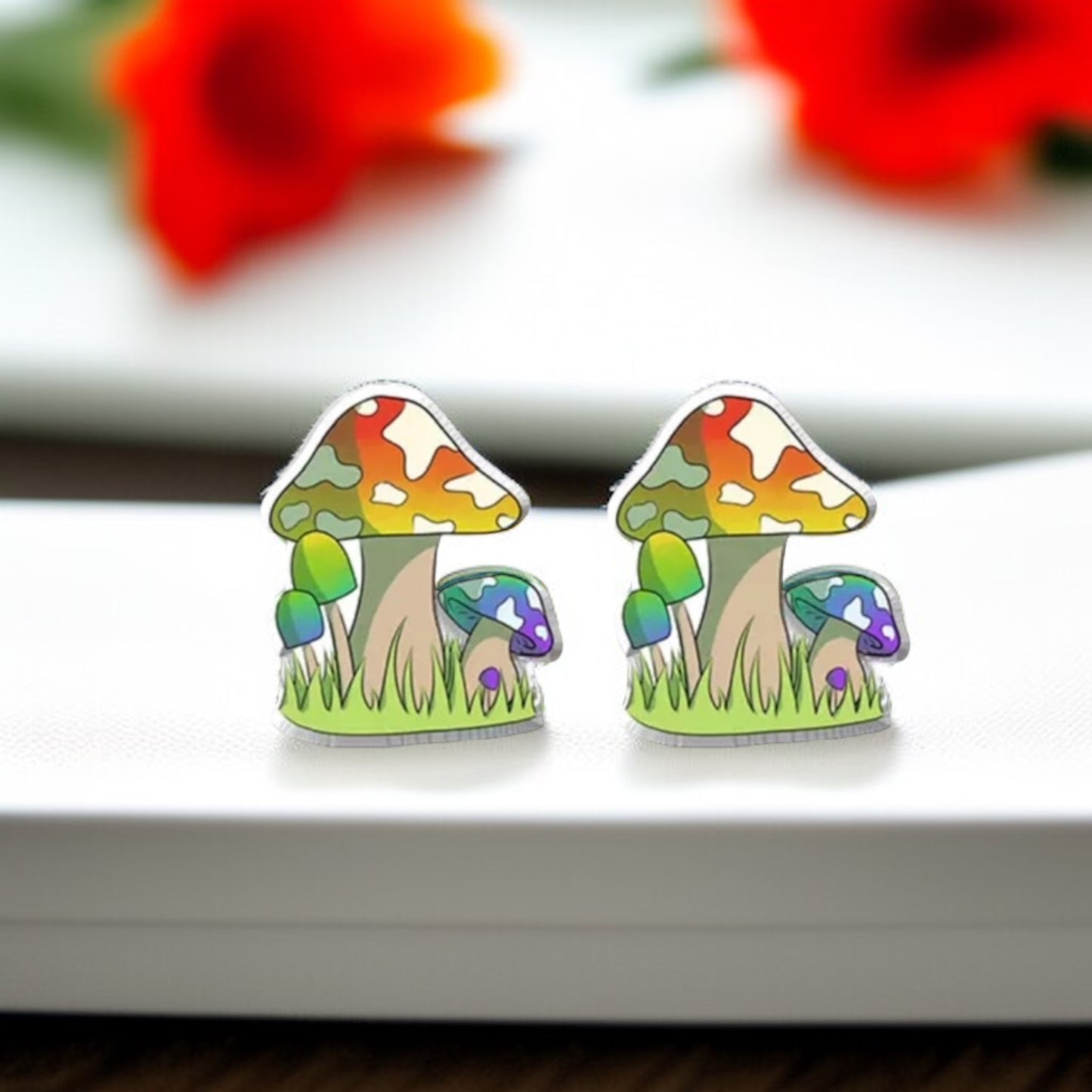 Enchanting Mushroom Stud Earrings: Two Whimsical Styles for a Magical Touch