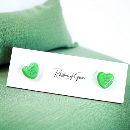 Sweet & Sassy Candy Heart Stud Earrings – Spice Up Your Look! 💖
