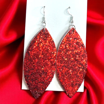 Sparkle & Shine: Red Glitter Dangle Earrings ✨