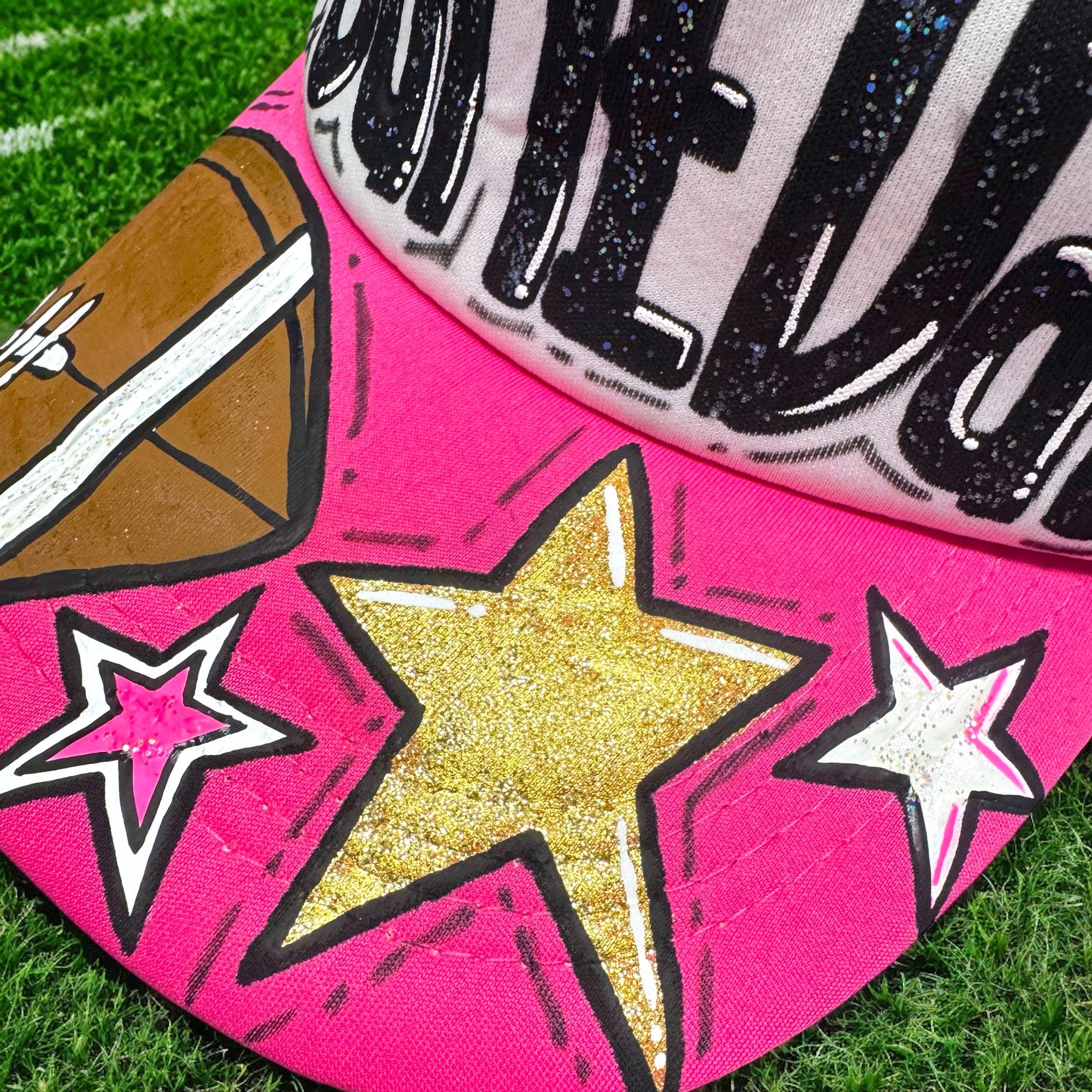 Handpainted Mesh Back Trucker Hat - Score Big with Style! 🎉