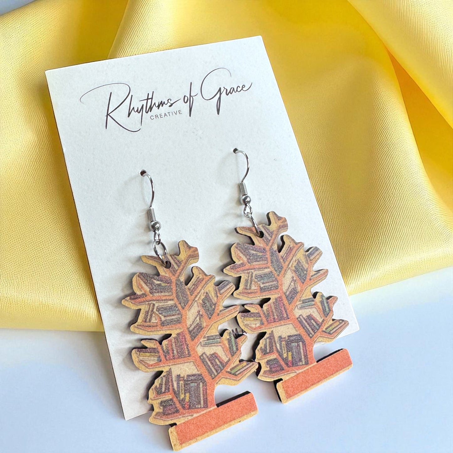 "Bookish Branches" Tree Dangle Earrings – Wear Your Love for Books!