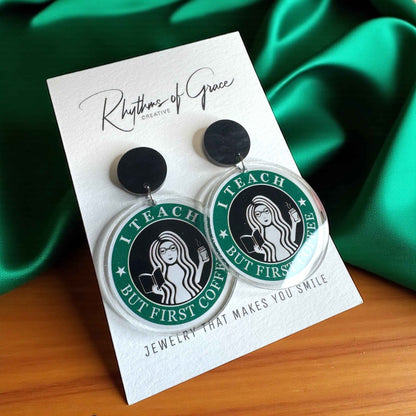 Coffee & Charm: Teacher Earrings for Caffeinated Educators!