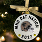 Who Dat Nation 2024 Christmas Ornament - Handmade Saints Fan Gift, New Orleans Decor, Black and Gold Holiday Keepsake