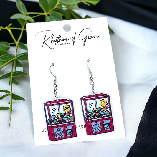 Sweet Nostalgia: Candy Machine Dangle Earrings!