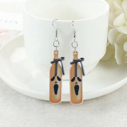 Halloween Bottle Earrings - Halloween Earrings, Wine Earrings, Halloween Accessories, Halloween Earrings, Wine Bottle Earrings, Wine Accessories - Rhythms of Grace Creative