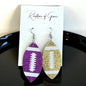 Score Big with Sparkle! Glitter Football Dangle Earrings 🏈