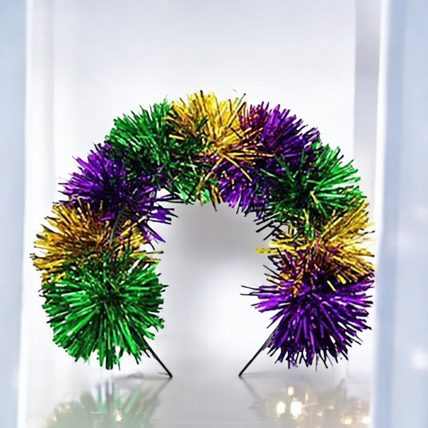 Tinsel Mardi Gras Headband - Vibrant Purple, Green & Gold!
