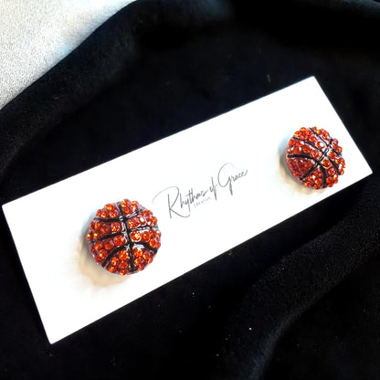 Score Big with Sparkle! Rhinestone Sports Stud Earrings
