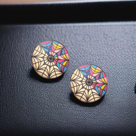 Wednesday Vibes: Enchanting Stained Glass Stud Earrings!