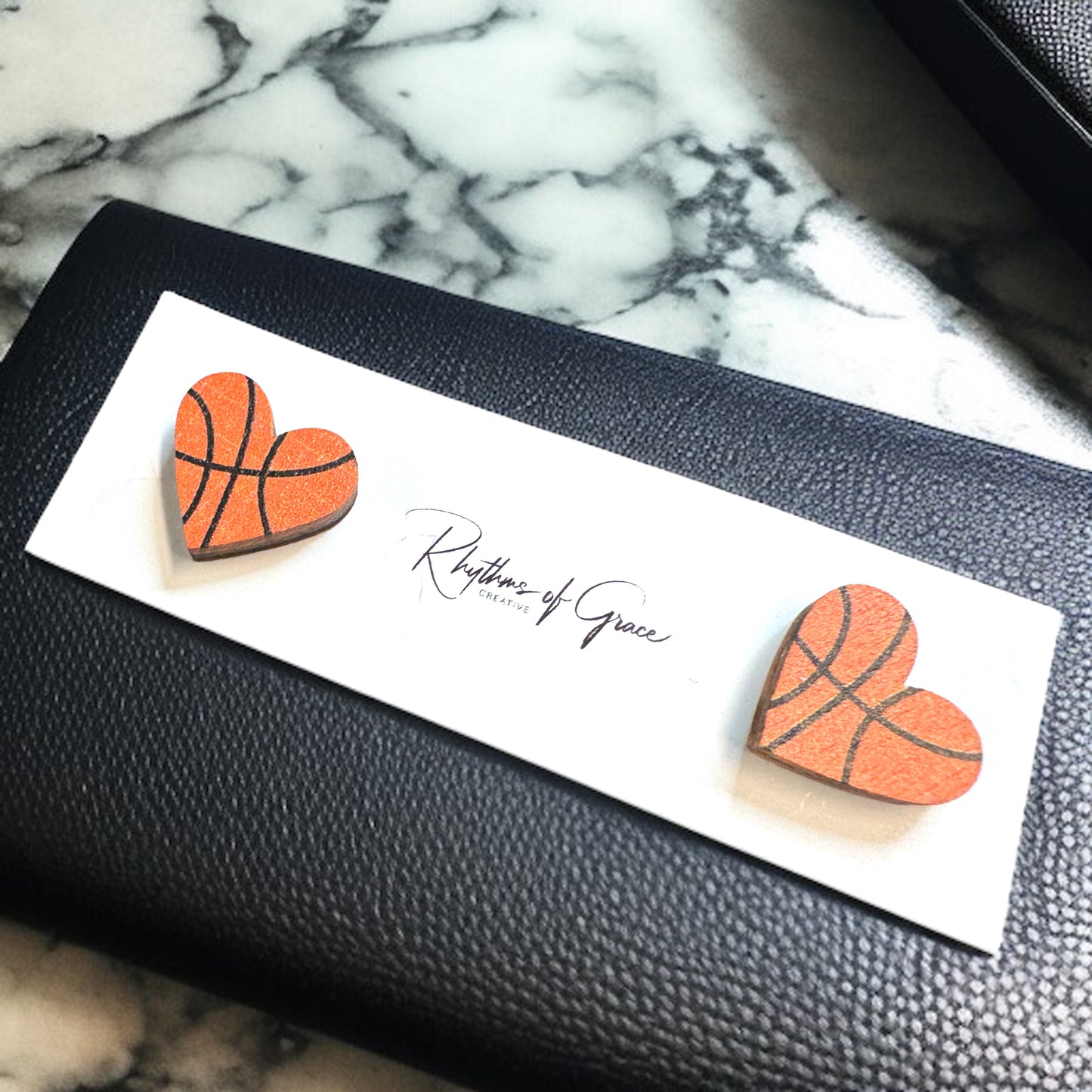 Score Style Points with Heart-Shaped Sports Stud Earrings!