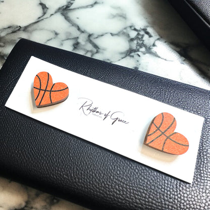 Score Style Points with Heart-Shaped Sports Stud Earrings!