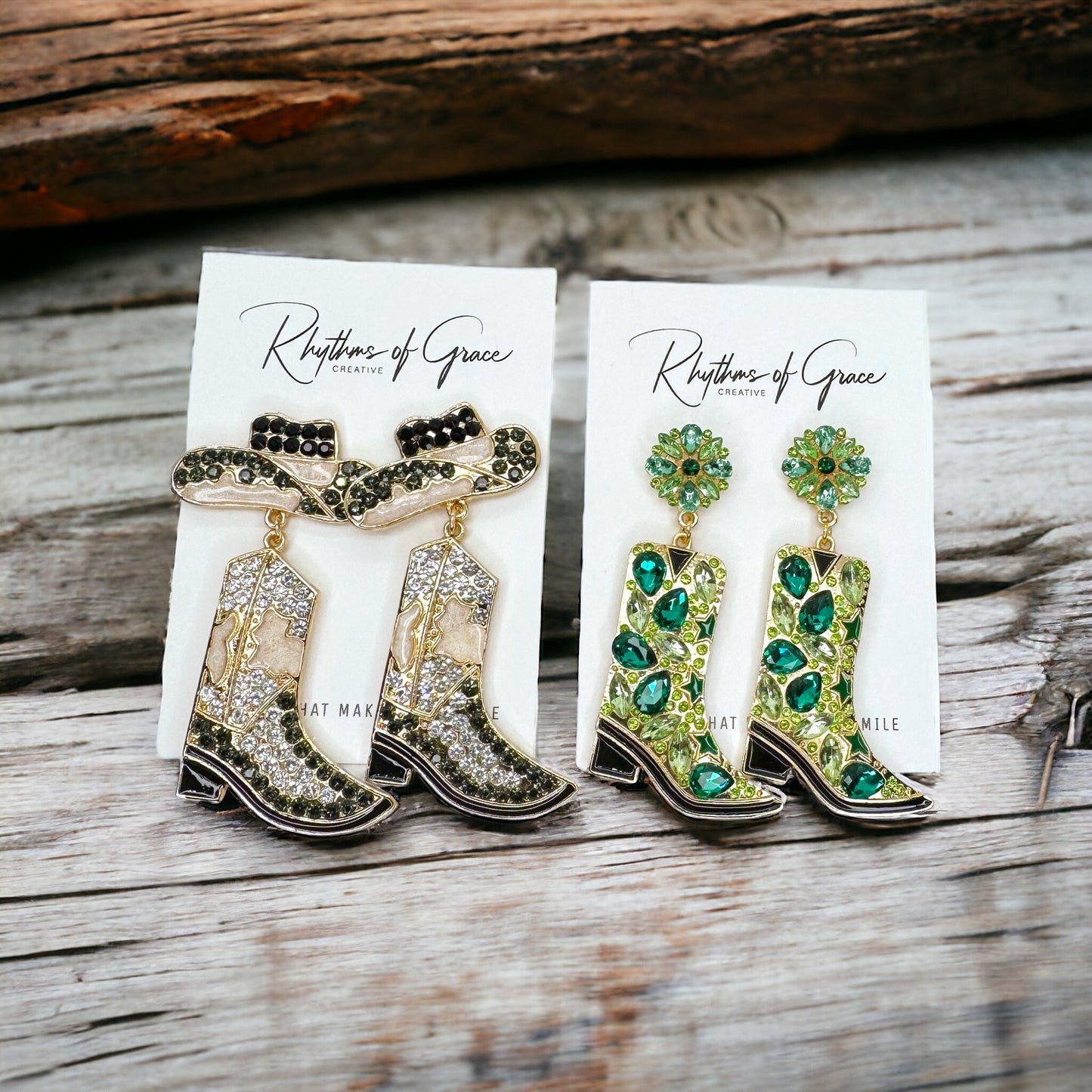 Sparkling Rhinestone Cowboy Boots Dangle Earrings – Choose Your Style!