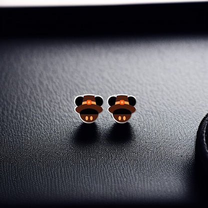 Thanksgiving Chic: Adorable Mouse Ears Pilgrim Hat Stud Earrings!