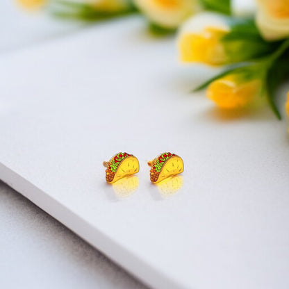 Taco 'Bout Style: Fun Taco Stud Earrings! 🌮