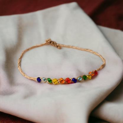 Rainbow Beaded Friendship Bracelet - The Perfect Accessory! 🌈